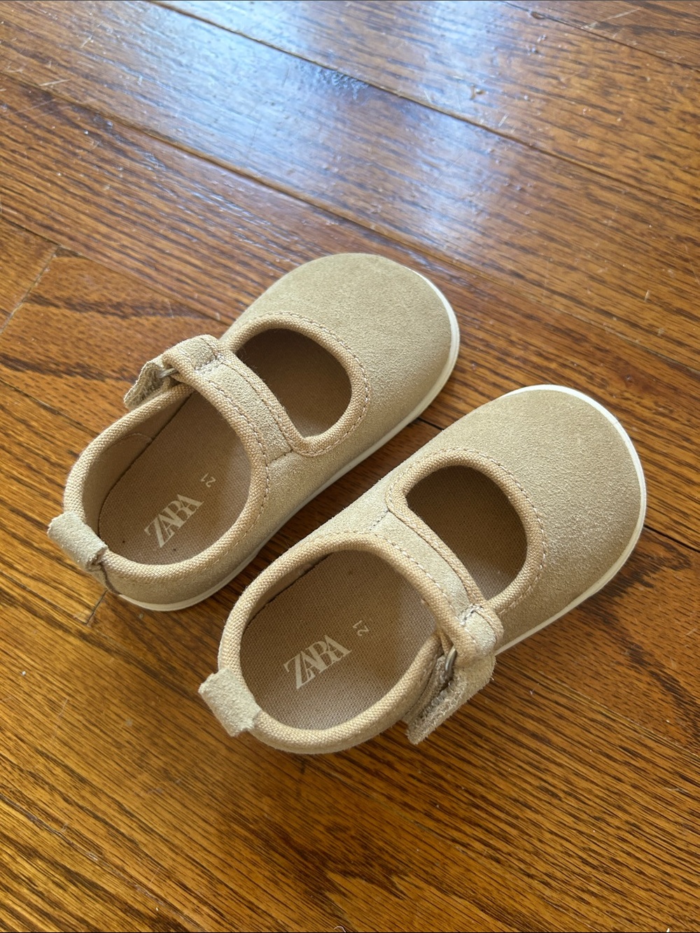 Zara Kids Beige Mary Jane Canvas Shoes
